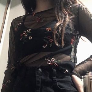 Mesh floral top